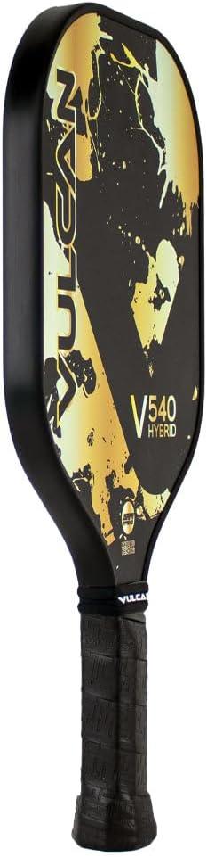 imageVulcan  V540 Pickleball Paddle  Hybrid Performance  Polypropylene Core  Carbon Fiber Surface  USAP Approved  Multiple ColorsGold Splatter  Carbon Fiber Surface