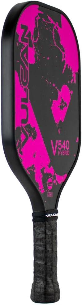 imageVulcan  V540 Pickleball Paddle  Hybrid Performance  Polypropylene Core  Carbon Fiber Surface  USAP Approved  Multiple ColorsPink Splatter  Carbon Fiber Surface