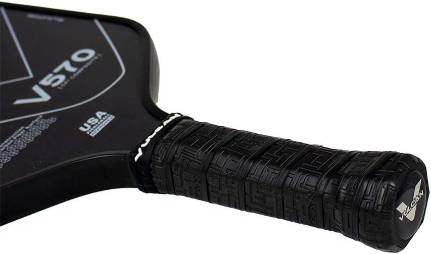 imageVulcan  V570 Pickleball Paddle  High Performance  Polypropylene Core  USAP Approved  Multiple Surface OptionsBlackout  Raw Carbon Fiber Surface  Control