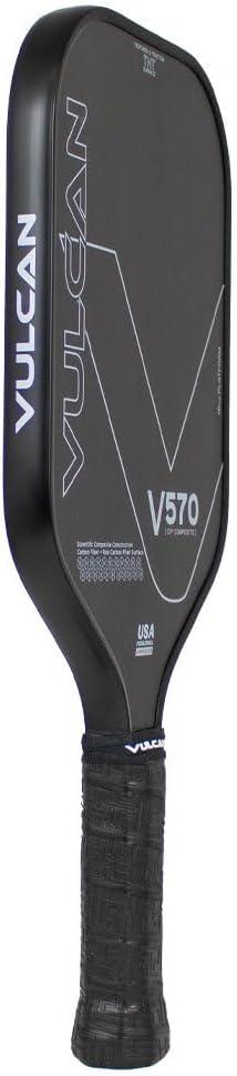 imageVulcan  V570 Pickleball Paddle  High Performance  Polypropylene Core  USAP Approved  Multiple Surface OptionsBlackout  Raw Carbon Fiber Surface  Control