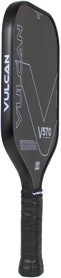 imageVulcan  V570 Pickleball Paddle  High Performance  Polypropylene Core  USAP Approved  Multiple Surface OptionsBlackout  Raw Carbon Fiber Surface  Control