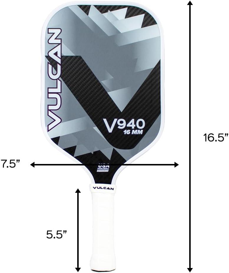 imageVulcan  V900 Pickleball Paddle Series  Hybrid Performance  Polypropylene Core  QuatroCarbon Fiber Surface  USAP Approved  Multiple ColorsBlack Diamond  QuatroCarbon Fiber Surface
