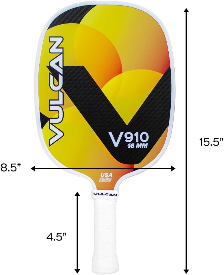 imageVulcan  V900 Pickleball Paddle Series  Hybrid Performance  Polypropylene Core  QuatroCarbon Fiber Surface  USAP Approved  Multiple ColorsTopaz  QuatroCarbon Fiber Surface