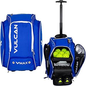 imageVulcan  VMAX Pickleball Backpack  Roller Bag  Travel Friendly  Multiple ColorsBlue  White