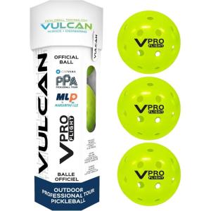 imageVulcan  VPRO Flight Outdoor Pickleball Official Ball of The PPA Tour ampamp MLP  3 6 12 36 ampamp 100 Ball Pack  HiVis Yellow3Pack  HiVis Yellow