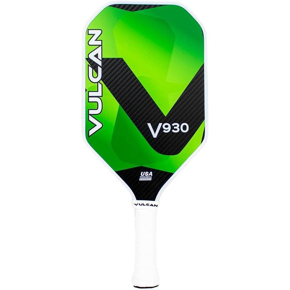 imageVulcan  V900 Pickleball Paddle Series  Hybrid Performance  Polypropylene Core  QuatroCarbon Fiber Surface  USAP Approved  Multiple ColorsEmerald  QuatroCarbon Fiber Surface