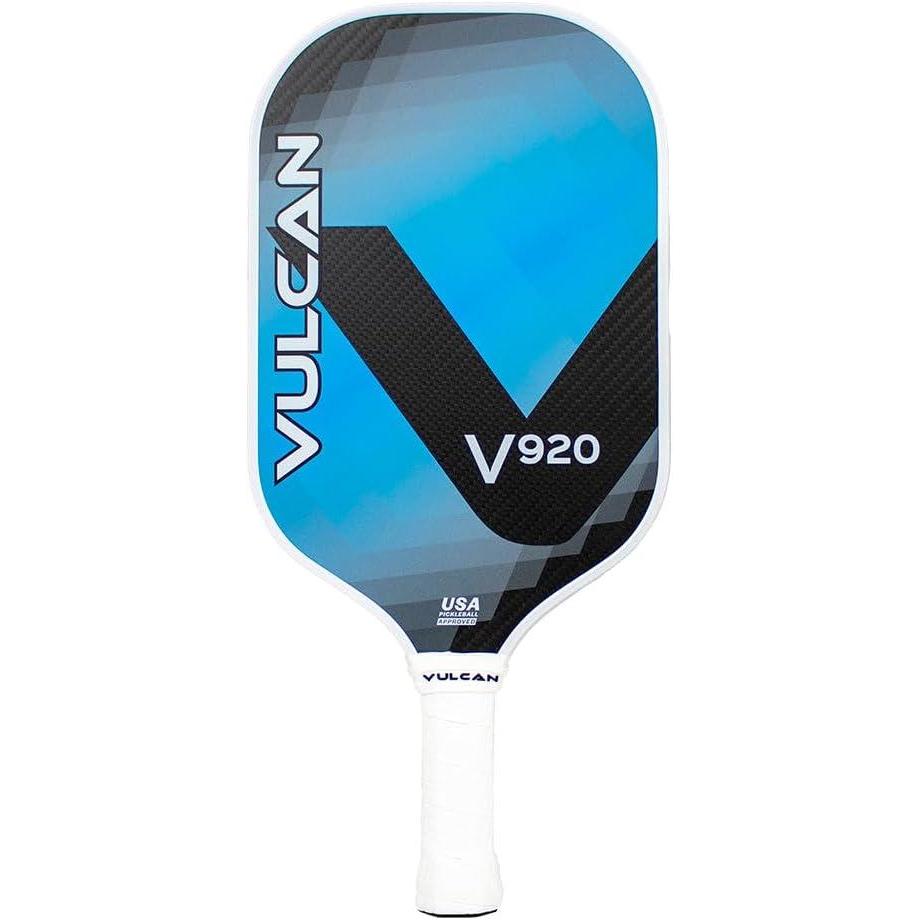 imageVulcan  V900 Pickleball Paddle Series  Hybrid Performance  Polypropylene Core  QuatroCarbon Fiber Surface  USAP Approved  Multiple ColorsSapphire  QuatroCarbon Fiber Surface