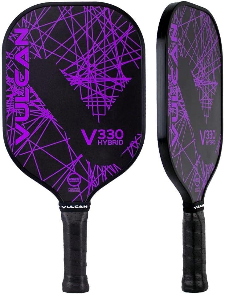imageVulcan  V330 Pickleball Paddle  Hybrid Performance  Polypropylene Core  Fiberglass Surface  USAP Approved  Multiple ColorsLime Lazer  Graphite Surface