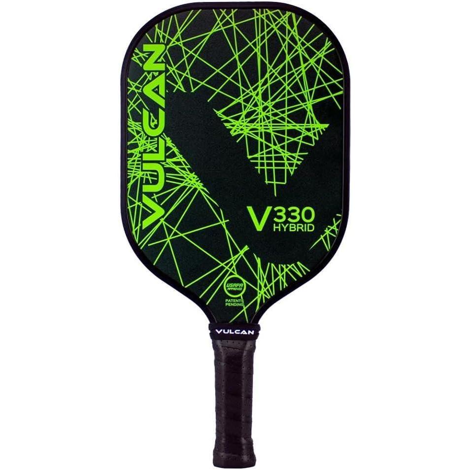 imageVulcan  V330 Pickleball Paddle  Hybrid Performance  Polypropylene Core  Fiberglass Surface  USAP Approved  Multiple ColorsLime Lazer  Graphite Surface