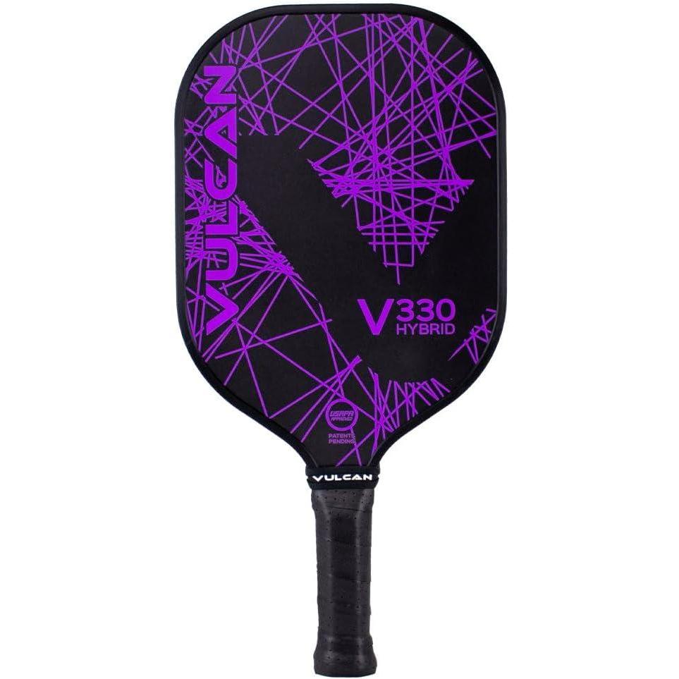 imageVulcan  V330 Pickleball Paddle  Hybrid Performance  Polypropylene Core  Fiberglass Surface  USAP Approved  Multiple ColorsPurple  Black