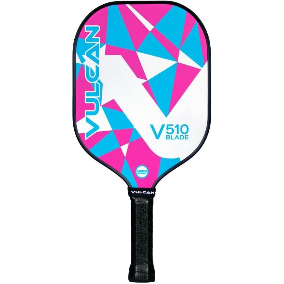 imageVulcan  V510 Pickleball Paddle  Hybrid Performance  Polypropylene Core  Carbon Fiber Surface  USAP Approved  Multiple ColorsCotton Candy