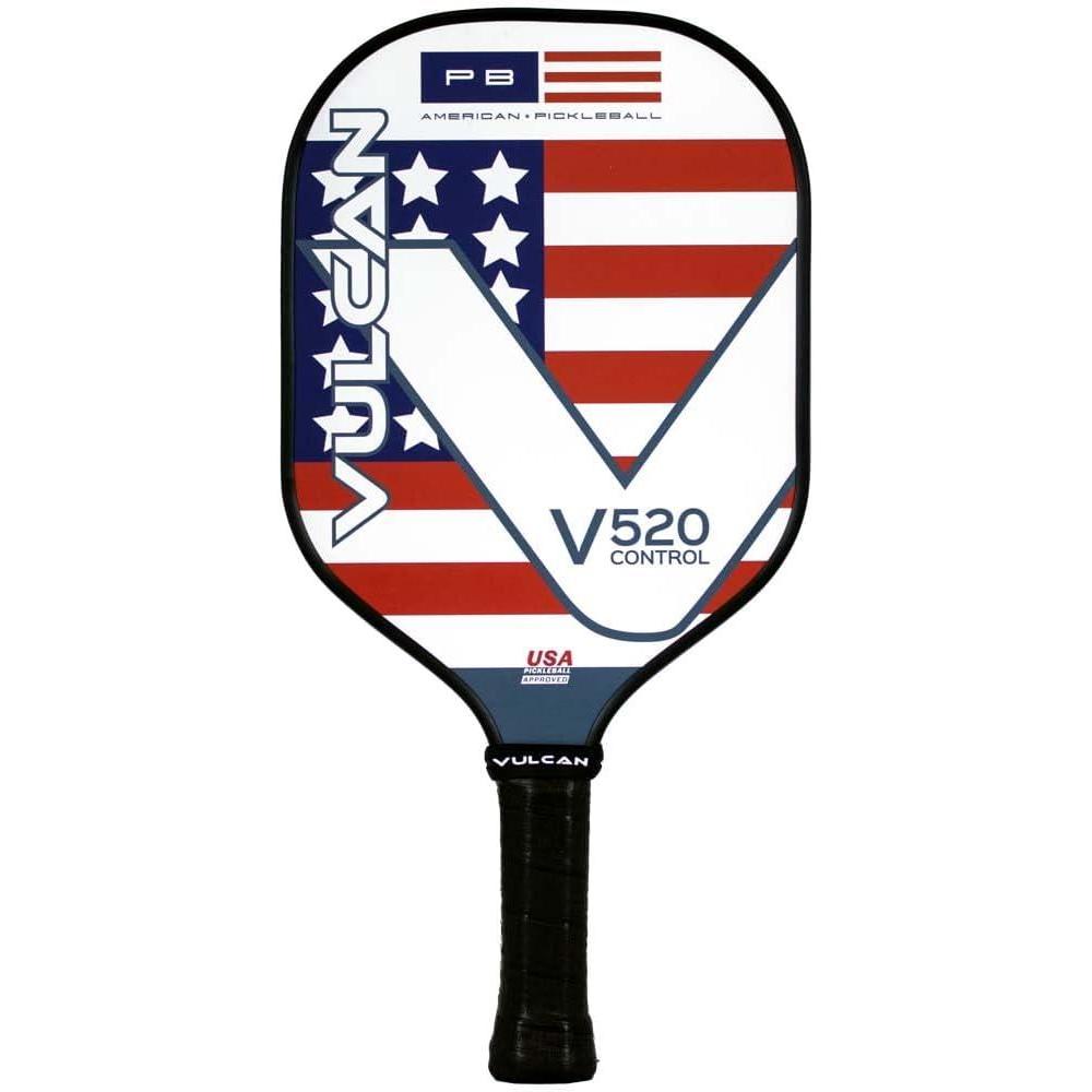 imageVulcan  V520 Pickleball Paddle  Control Performance  Polypropylene Core  Fiberglass Surface  USAP Approved  Multiple ColorsAmerican Pickleball  Fiberglass Surface