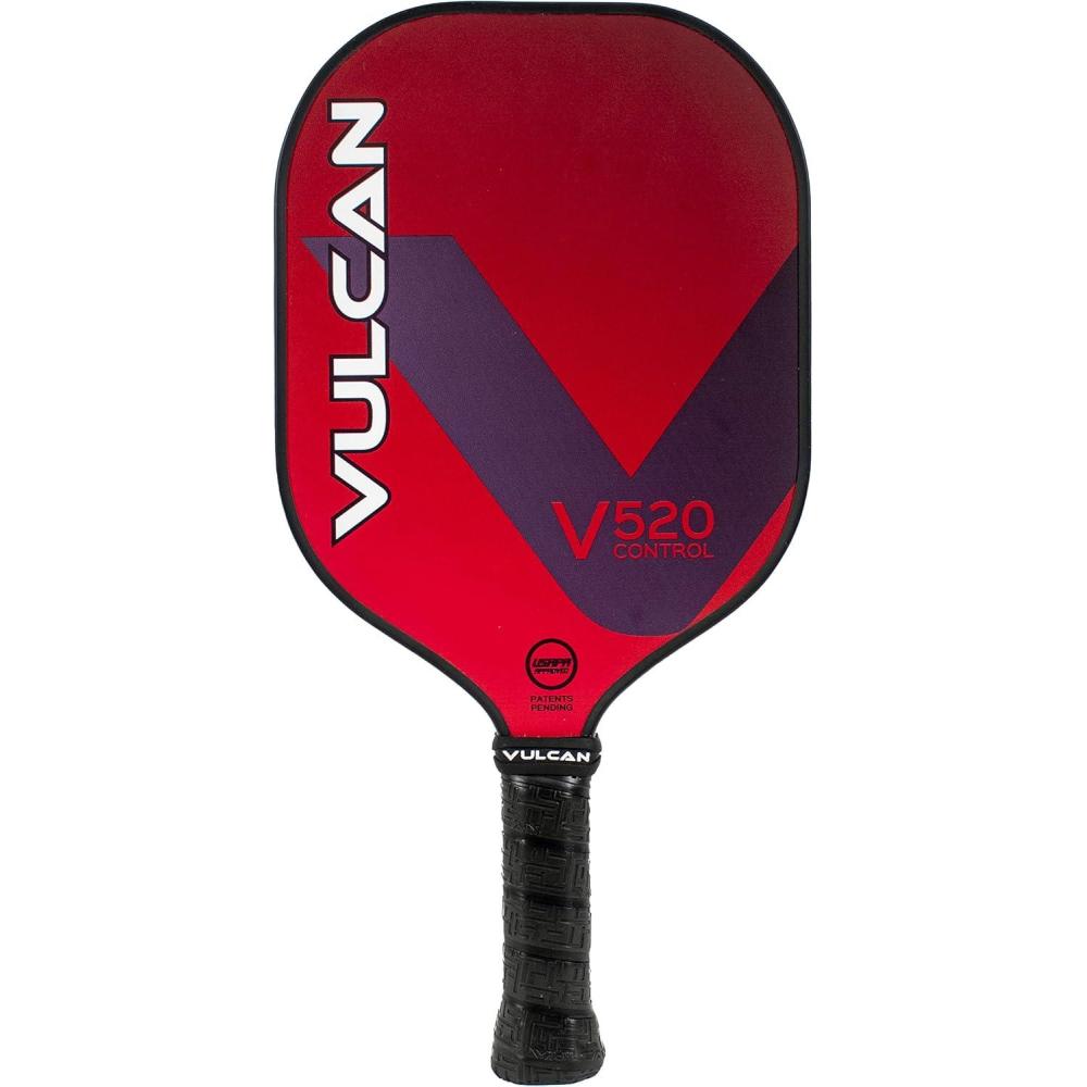 imageVulcan  V520 Pickleball Paddle  Control Performance  Polypropylene Core  Fiberglass Surface  USAP Approved  Multiple ColorsRed  Fiberglass Surface